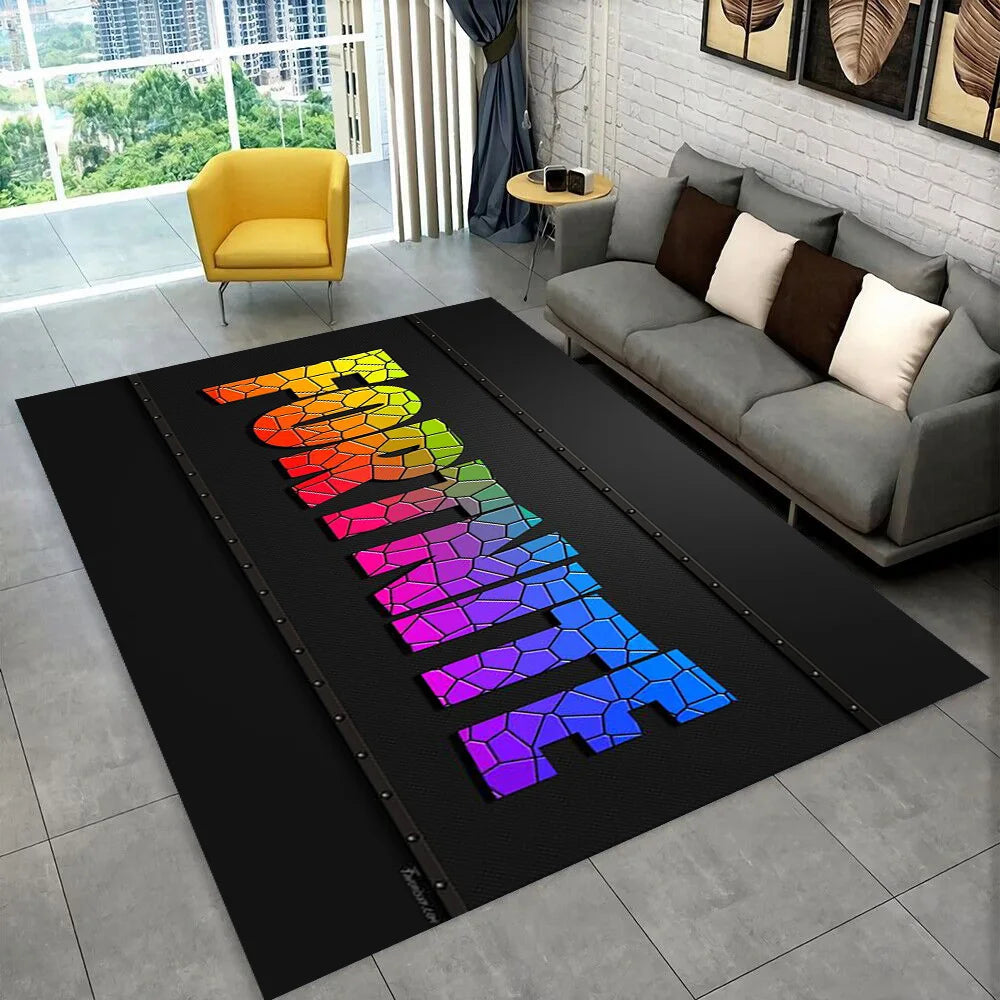 F-Fortnites Cartoon Game Carpet Rug for Playroom Bedroom Living Room Sofa Home Doormat Decor, Area Rug Non-slip Floor Mat Gift