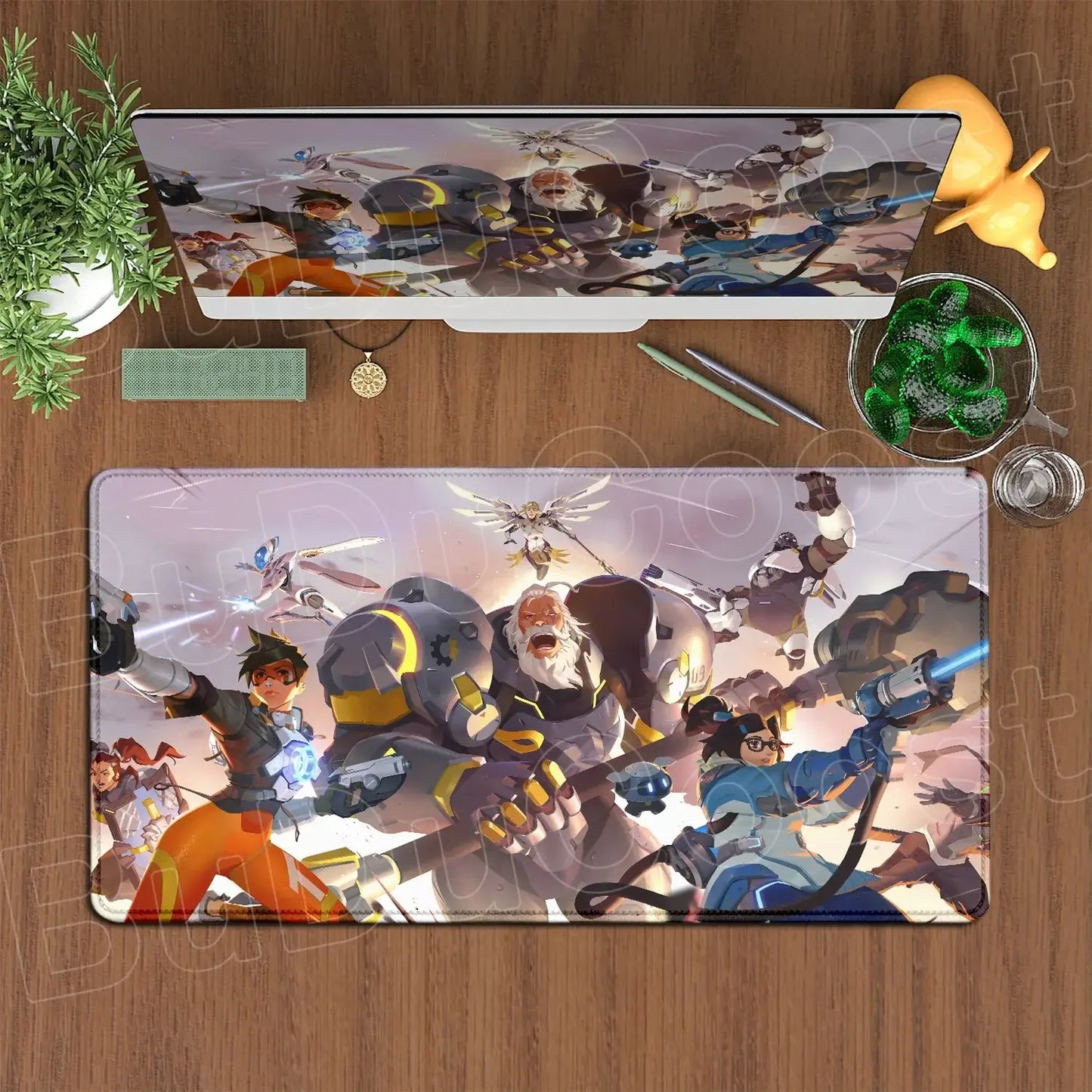 Large XXL DIY Cool Overwatch Mouse Pad Keyboard Table Gaming Accessories Non-Slip Rubber Edge locking spped Laptop Rug desk Mat, produit gaming premium Fraquane