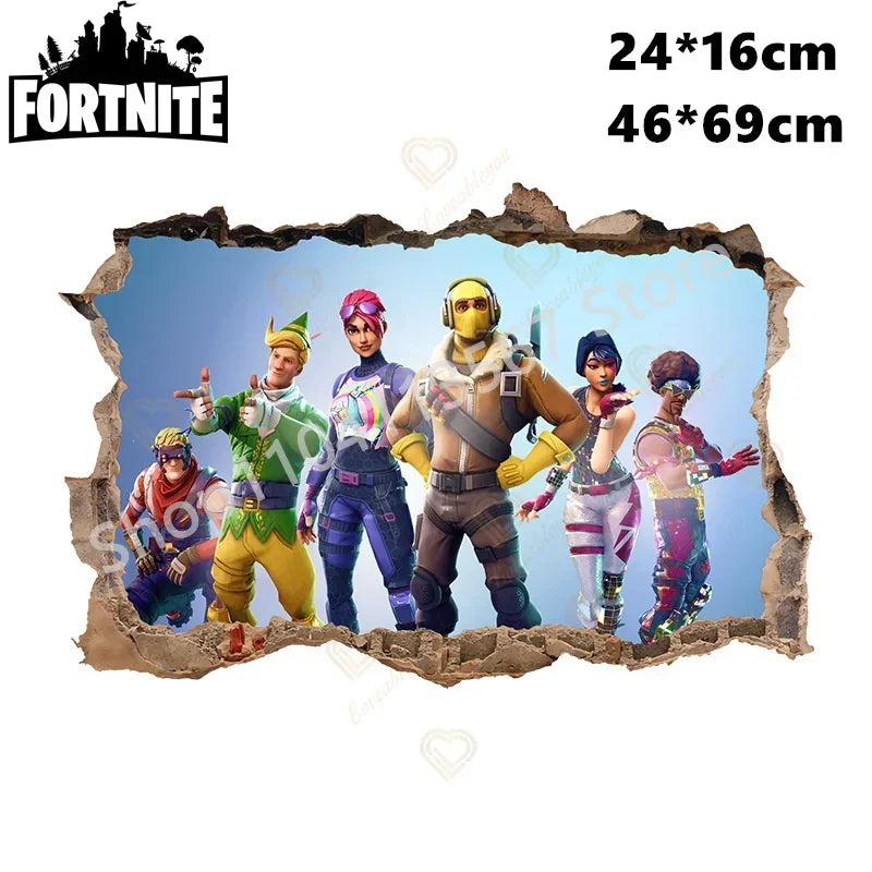 Fortnited Hot 3D Children Cartoon Wall Stickers Waterproof Home Decoration Battle Royale for Kid's Room PVC DIY Vinyl Wallpaper
