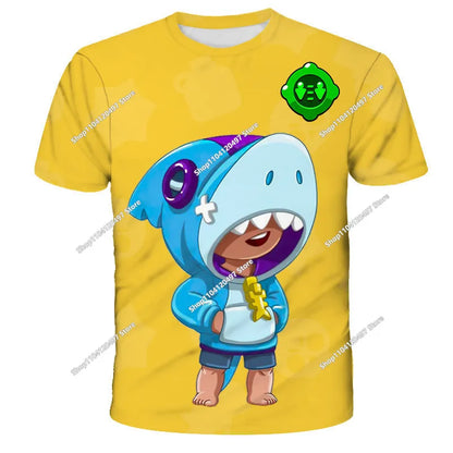 Newest 2026 Brawl Stars 3D Print Tops Cartoon Children Short Sleeve T-shirt Summer Popluar Men Funny Tees