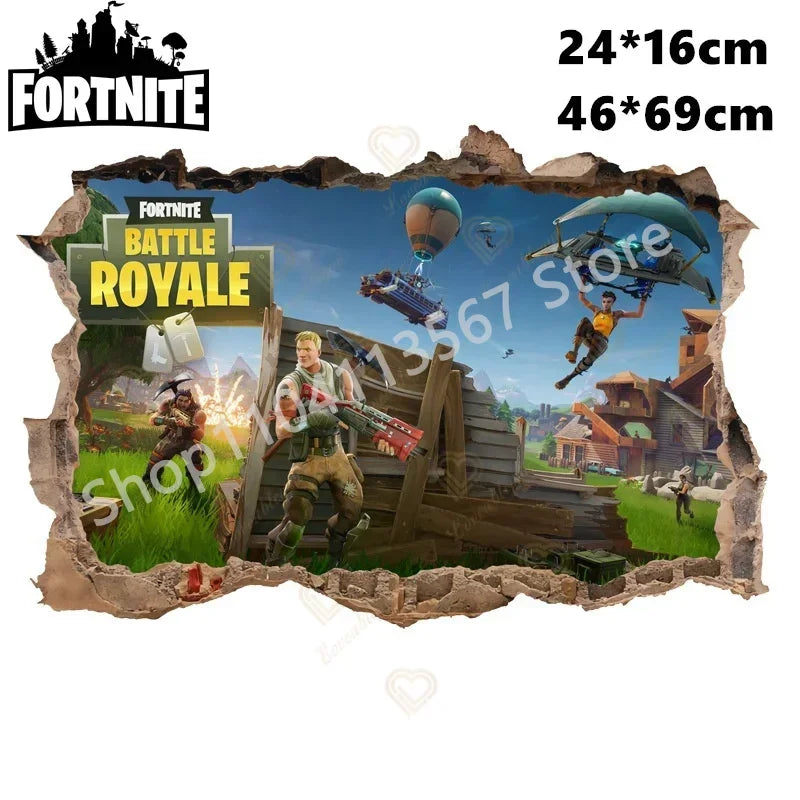 Fortnited Hot 3D Children Cartoon Wall Stickers Waterproof Home Decoration Battle Royale for Kid's Room PVC DIY Vinyl Wallpaper