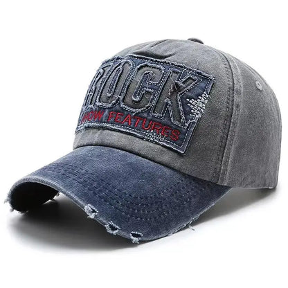 Visokokvalitetna pamučna bejzbol kapa s vezenim natpisom ROCK za muškarce i žene, snapback sportska kapa za vanjsku upotrebu za zaštitu od sunca