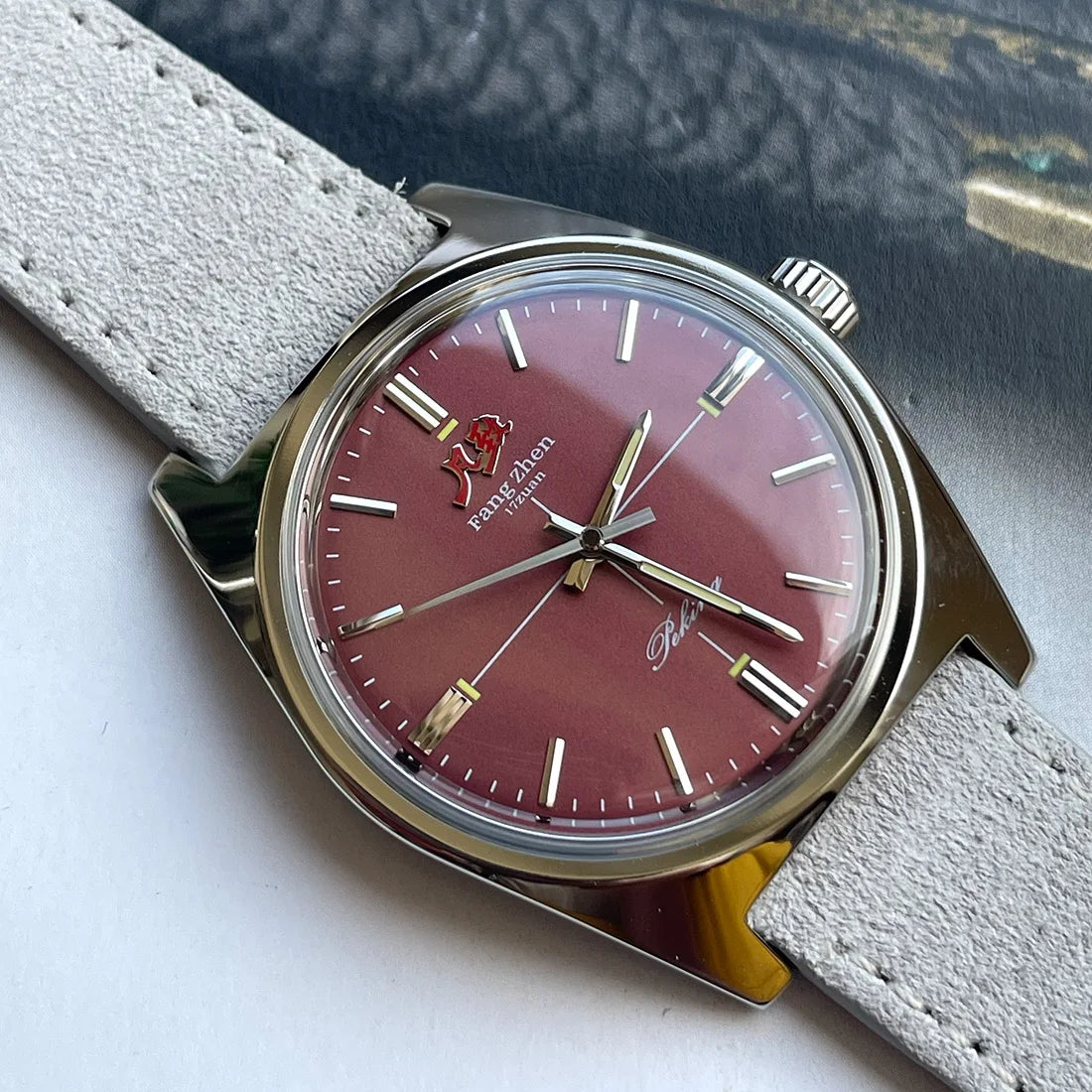 Merkur Watch White Dial Watch Metal Vintage Business Watches Hand Wind Mechanical Watch for Men 36mm