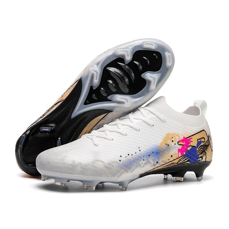 Nouvelles chaussures de football pour hommes, crampons d'entraînement, chaussures de soccer antidérapantes, ultralégères, crampons longs FG pour extérieur, livraison directe