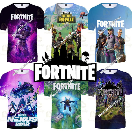 Children's Summer T-Shirt Battle Royale Fortnite Hero Victory 3D T-shirt Tees Boys Girls Baby Clothes