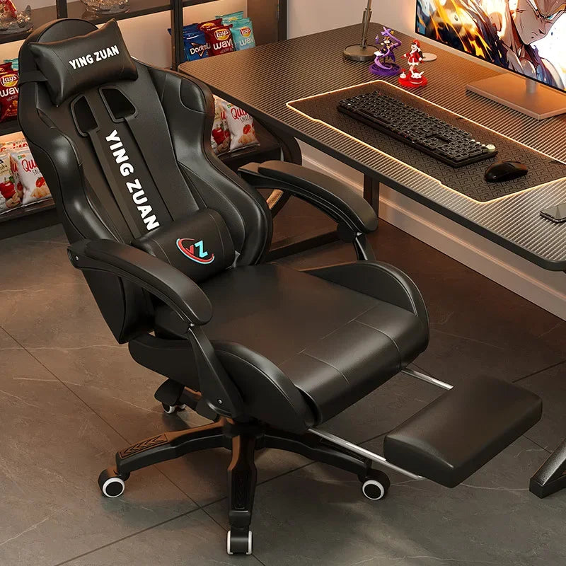 AOLIVIYA Ergonomic Gaming Chair with Footrest, Reclining Computer Chair, 3D Adjustable Armrests, Lumbar Support Seat for Home Office