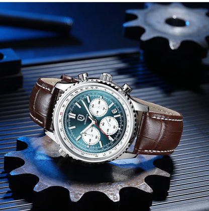 QINGXIYA Luxury Man Watch Quartz Waterproof Luminous Date Chronograph Leather Men Wristwatch Military Sports Men's Watches Reloj