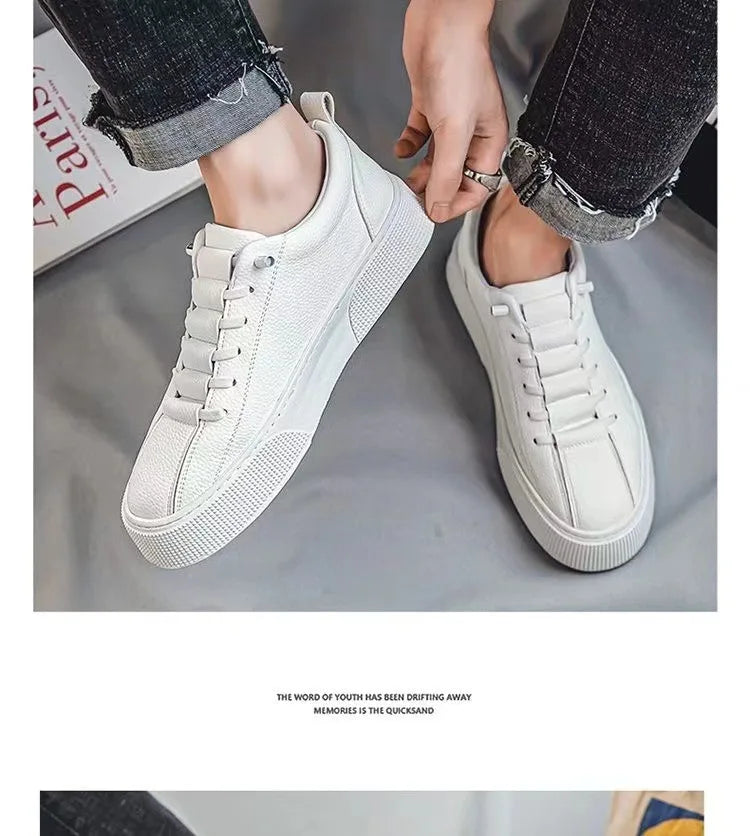 Vyriški sportiniai bateliai, kasdieniai batai, vyriški plokščiapadžiai batai, „Zapatillas Hombre“, lengvi, pagaminti iš PU odos, kvėpuojantys batai, vyriški balti sportiniai teniso bateliai