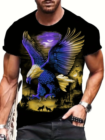 Fashion Eagle T-shirts met print Luxe T-shirt Zomer T-shirts voor heren Casual tops T-shirt met korte mouwen 3D-print Herenkleding
