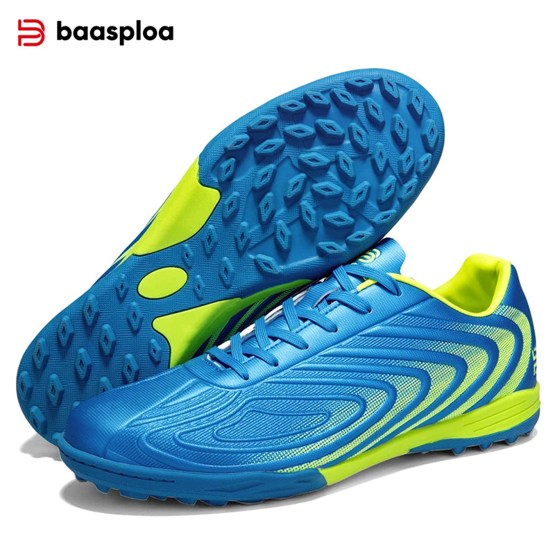 Baasploa Pantofi de fotbal pentru bărbați, marca Comfort, ușori, pentru antrenament pe gazon, pantofi profesioniști de fotbal, adidași moi pentru bărbați, antiderapant