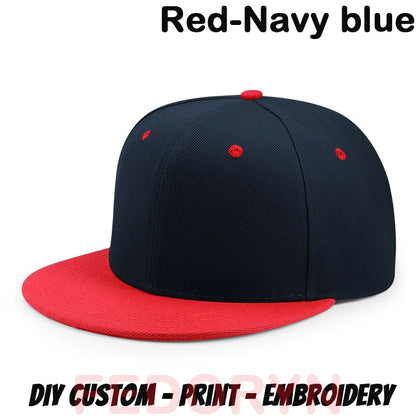 Fedoryn Custom Snapback Caps Splice Color Embroidery Hip Hop Cap for Women and Men DIY LOGO Design Print Hats Unisex Wholesale