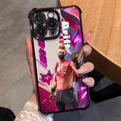 Cartoon Games F-Fortnite Plating Phone Case For Xiaomi 15T, 15, 14, 13, Poco M7, F7, F4, F5, X7, X6, X5 Pro Ultra 4G 5G Anti-Fall Airbag