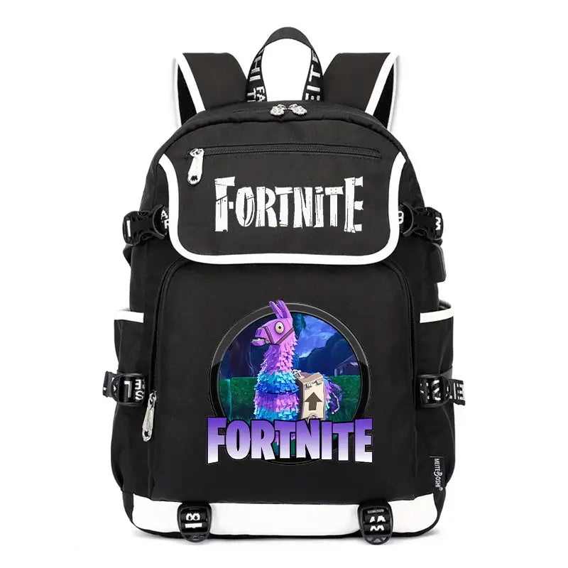 Fortnites раница с голям капацитет, ежедневна чанта за рамо с USB порт, унисекс аниме ученическа раница, нов стилен подарък за канцеларски принадлежности