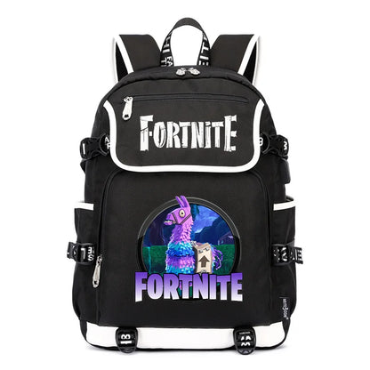 Fortnites раница с голям капацитет, ежедневна чанта за рамо с USB порт, унисекс аниме ученическа раница, нов стилен подарък за канцеларски принадлежности