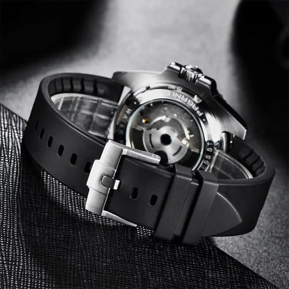 PAGANI DESIGN 40mm GMT Men's Mechanical Watches Rubber Strap Rotating Bezel 100 Waterproof Sports Wristwatch Mens Business Clock