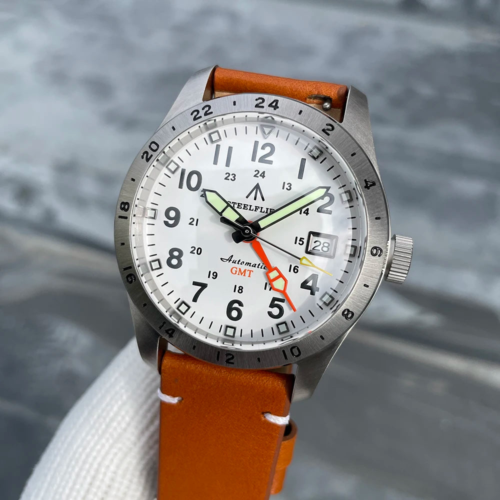 STEELFLIER Official SF792 GMT Mechanical Wristwatch, NH34 Movement, Super BGW9 C3 Luminous, 200M Waterproof Luxury Dive Watch
