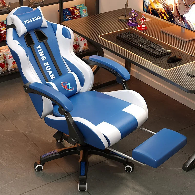 AOLIVIYA Ergonomic Gaming Chair with Footrest, Reclining Computer Chair, 3D Adjustable Armrests, Lumbar Support Seat for Home Office