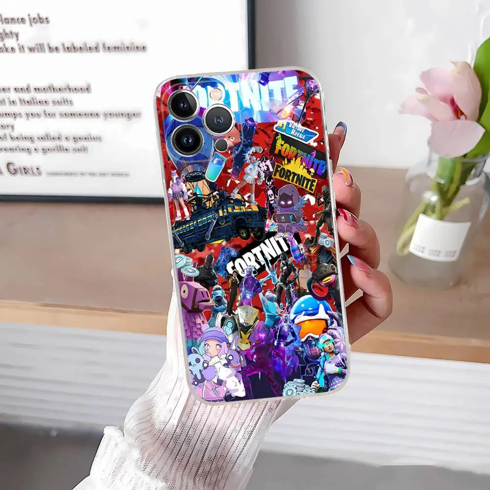 F-Fortnites-Cools telefoncover til IPhone 17 16 15 14 13 12 11 Pro Max Plus, blødt cover, personligt DIY