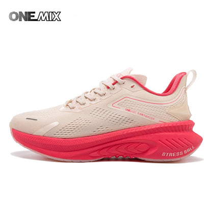 ONEMIX Nieuwe stijl herenhardloopschoenen voor herfst en winter, voor buiten, met demping, ademend, lichtgewicht en elastische sportschoenen