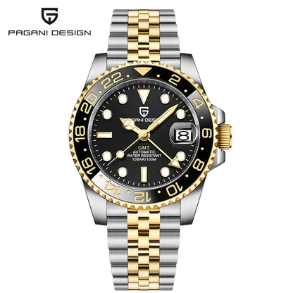 New 1662 PAGANI DESIGN GMT Automatic Watch 40mm Men's Wristwatch Top Brand 100M Waterproof Mechanical Wristwatches for Men Cloc
