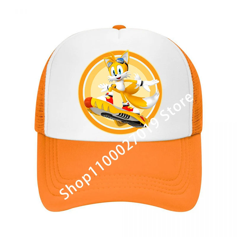 Kawaii Multiple Colors Baseball Caps for Adult Cartoon Sonics Boys Girls Summer Breathable Mesh Hat Cute Anime Sunbonnet Gifts