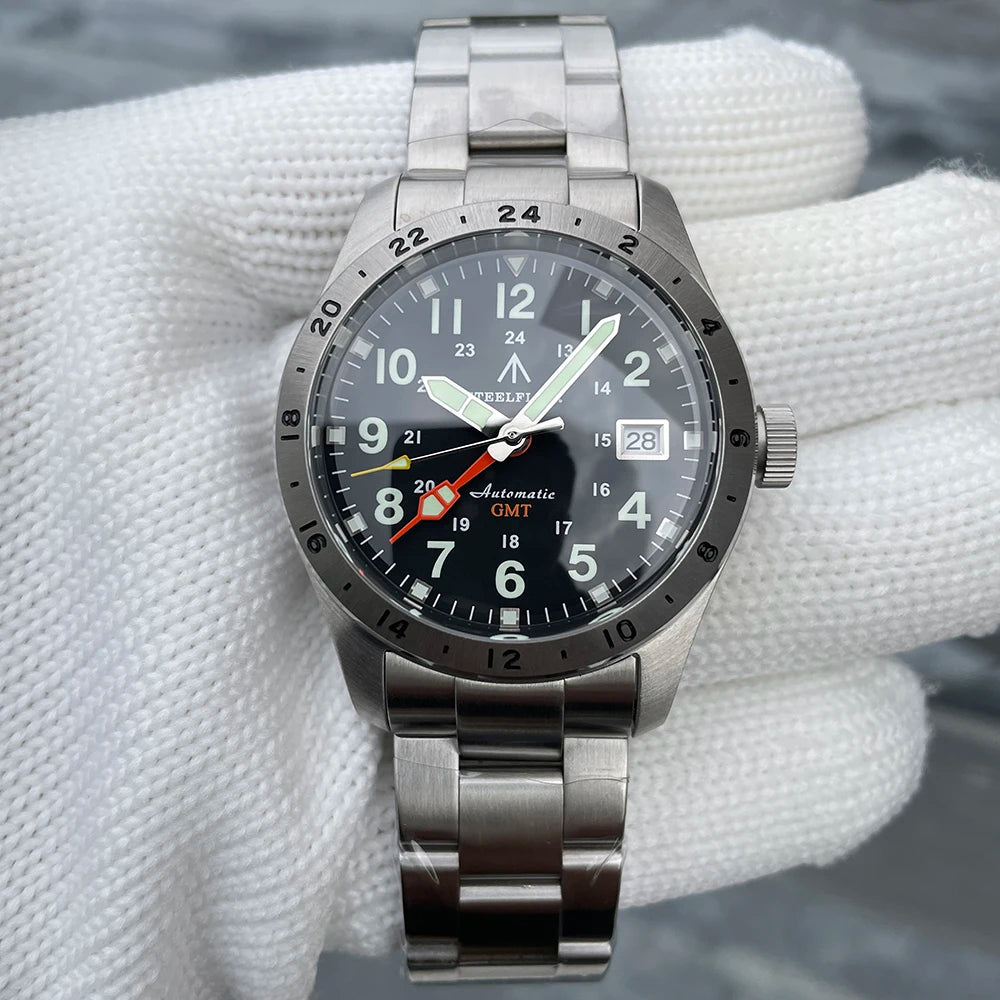 STEELFLIER Official SF792 GMT Mechanical Wristwatch, NH34 Movement, Super BGW9 C3 Luminous, 200M Waterproof Luxury Dive Watch