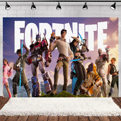 Fortnite Theme Happy Birthday Party Decoration Backdrop Shooting Game Alpaca Llama Supplies Background Baby Shower Kid Gifts