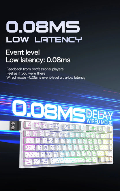 ATTACK SHARK R82HE Gaming Keyboard Magnetic 75% Wired 8000Hz Rapid Trigger ProGamer Keyboard,0.005mm RT Accuracy,0.08ms Latency