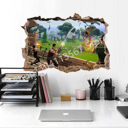Fortnited Hot 3D Children Cartoon Wall Stickers Waterproof Home Decoration Battle Royale for Kid's Room PVC DIY Vinyl Wallpaper