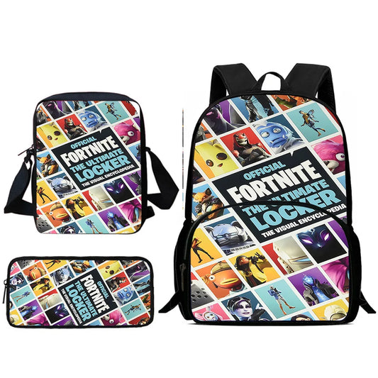 Hot Game Design Child Backpacks Shoulder Bag Pencil Case Fortnite Pupil Large Capacity School Bags for Boys Girls Best Gift