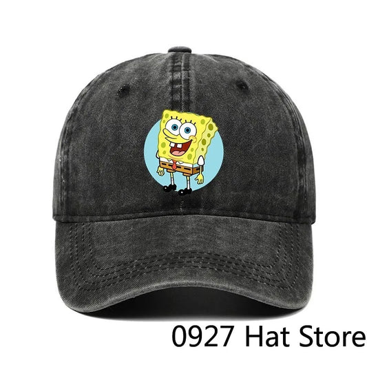 Fashion Cute SpongeBobs Baseball Cap Movie Cartoon Role Adult Men Women Sport Casual Sunshade Adjustable Anime Peaked Mesh Hat