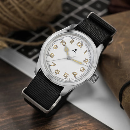 Militado ML08 Quartz Watch VH31 Movement Double Domed Sapphire Crystal Wristwatch Super C3 Green Luminous 38mm Vintage Watches