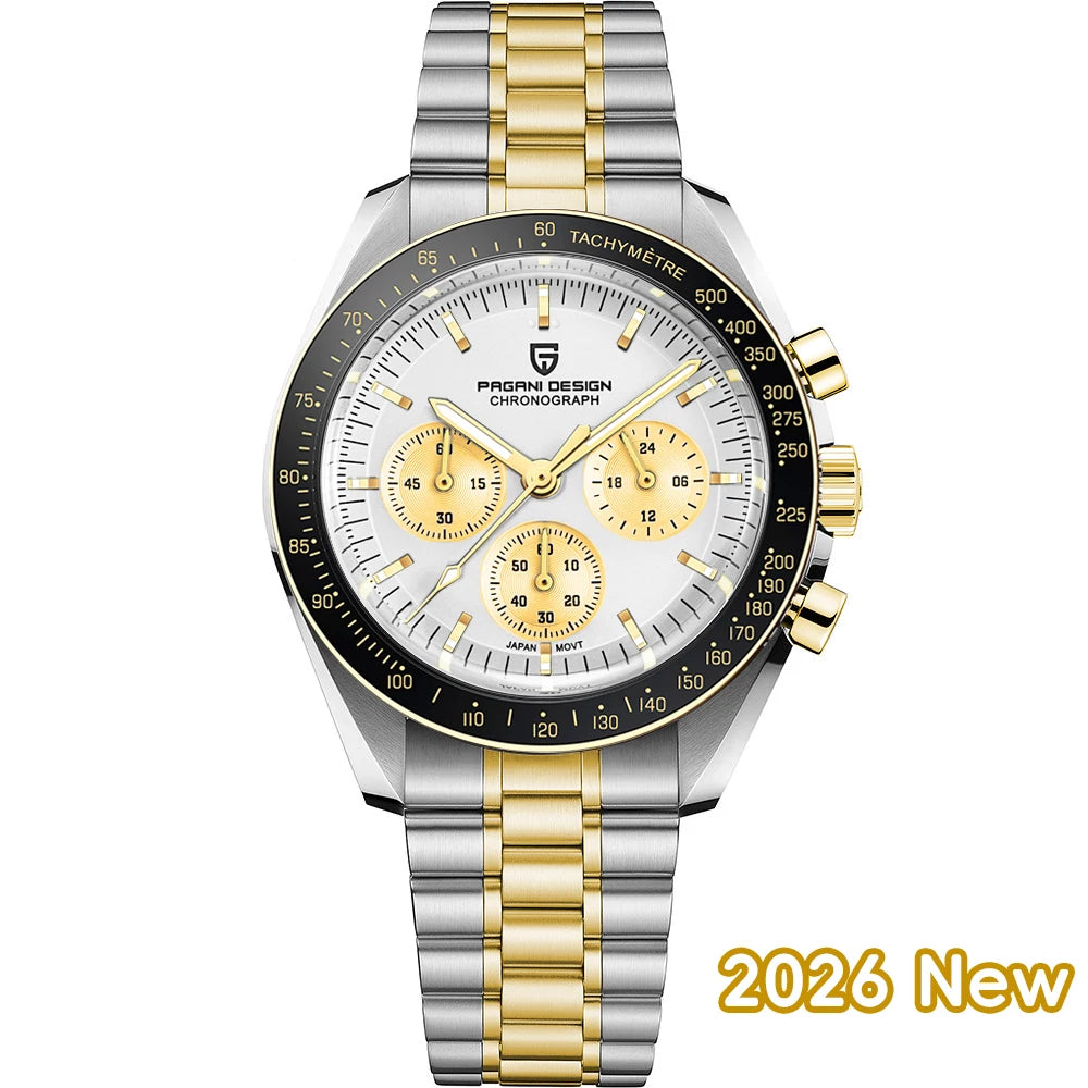 PAGANI DESIGN 2025 New AK Project Men's Watches Luxury Quartz Wrist Watch For Men AR Sapphire Speed Chronograph Automatic Date