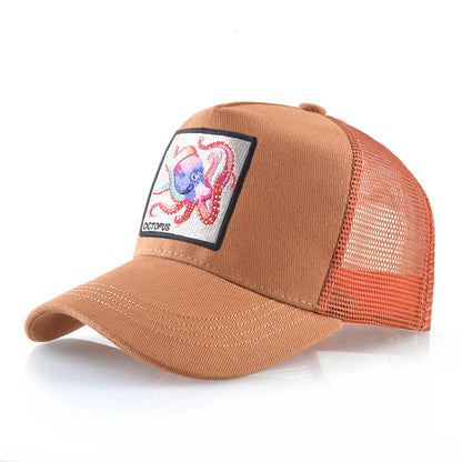 Unisex Baseball Cap With Octopus Patch For Men And Women Four Season Snapback Trucker Hats Outdoor Breathable Casual Sports Cap
