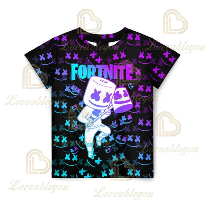 Battle Royale T-shirt Fortnite T Shirt Victory Cartoon Tops Teen Clothes Kids Hero Game Fortress Night 3D Boys Girls Tshirt