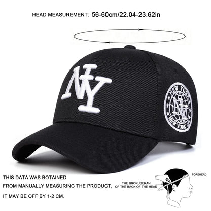 Unisex NY Letter Embroidery Baseball Caps Spring Autumn Outdoor Adjustable Casual Hats Sunscreen Hat Sports Cap