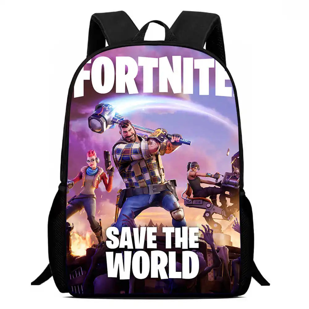 Kids School Backpack Cartoon Fortnite Bags for Girls Boys Durable Lightweight Large Capacity Breathable