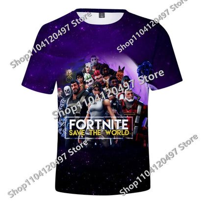 Japanese Anime Fortnite Summer T-shirt for Men and Women Battle Royale Short-Sleeved Casual Comfortable Loose Harajuku Streetwear