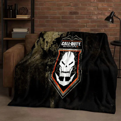 3D Classic Gun Game Call of Duty COD Ghost Simon Flannel Blanket,Ultra Soft Warm Plush Throw for Home Bedroom Bed Sofa Cover Kid