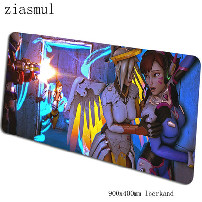 Tappetino per mouse Overwatch 90x40cm, tappetino gaming estetico, splendido tappetino personalizzato per gamer, base per mouse e tastiera PC