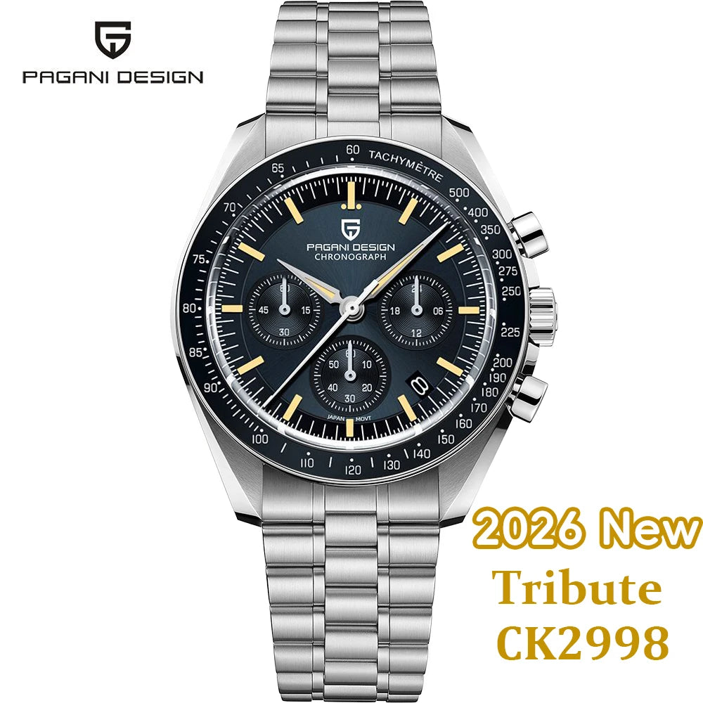 PAGANI DESIGN 2025 New AK Project Men's Watches Luxury Quartz Wrist Watch For Men AR Sapphire Speed Chronograph Automatic Date