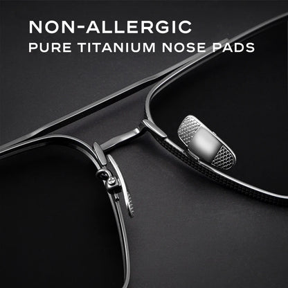 CAPONI Polarized Men Sunglasses Seiko Pure Titanium Photochromic Outdoor Driving Shades UV400 Original Brand Sun Glasses BS50004