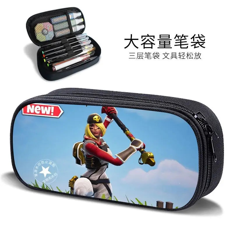 Fortnite new style elementary school student personalized pencil case game peripheral cartoon large capacity stationery bag gift