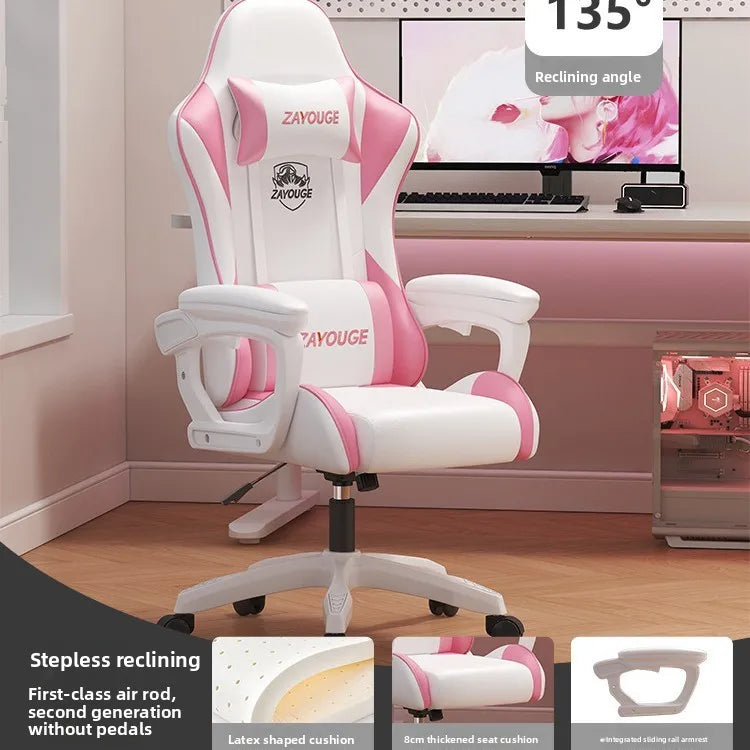 Ergonomic Gaming Chair Reclining Office Chair with Adjustable Height, Comfortable Computer Desk Chair, Swivel Gaming Seat for Home, Study & Esports