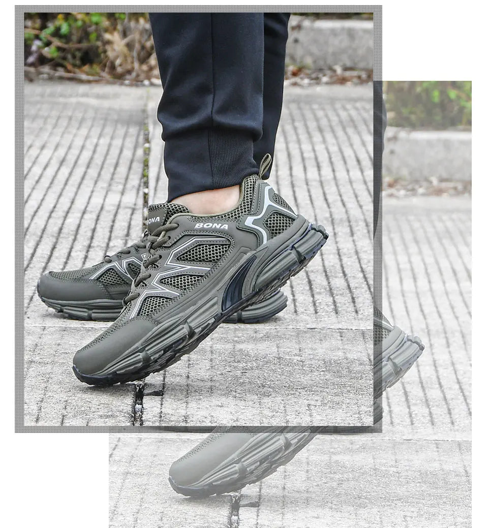 BONA 2023 New Designers Jogging Shoes Men Running Shoes Breathable Brand Sneakers Man Sports Training Walking Shoes Breathable m