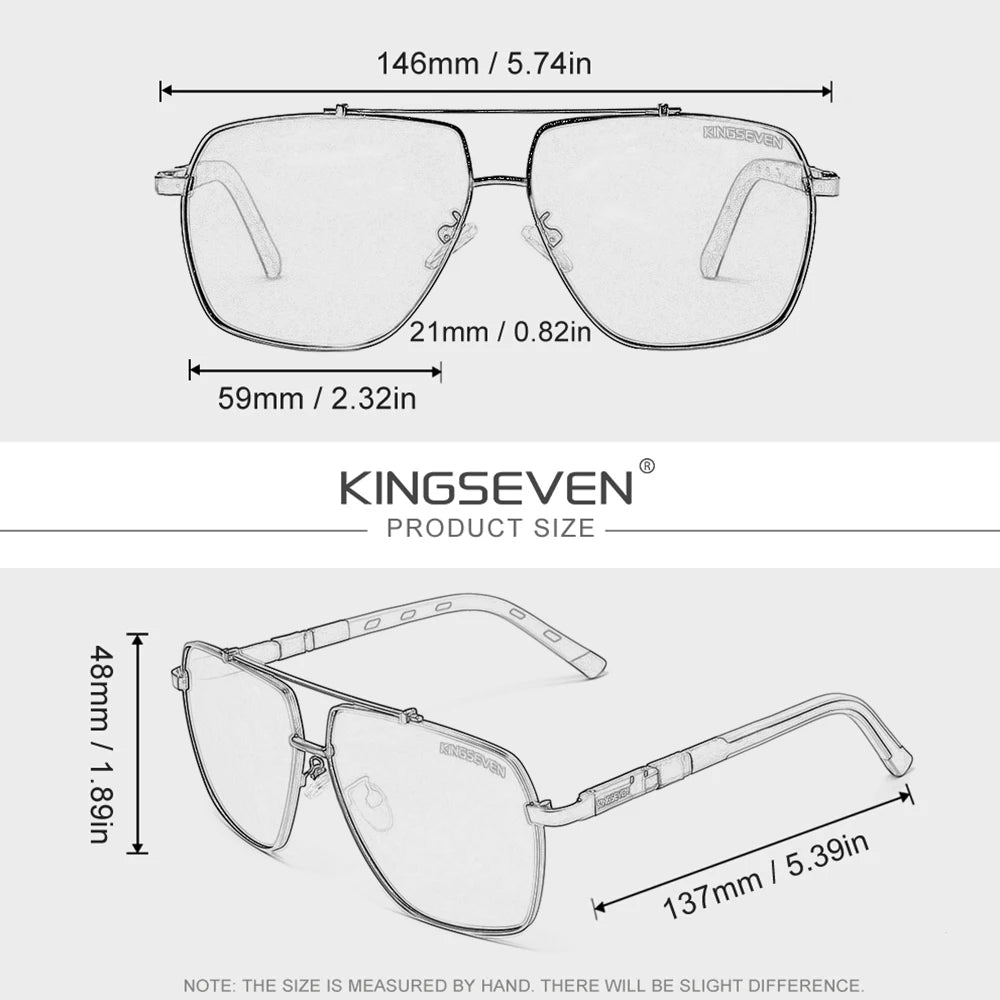 Genuine KINGSEVEN Brand Aluminum Polarized Sunglasses For Men Women UV400 High Quality Driving Eyewear
