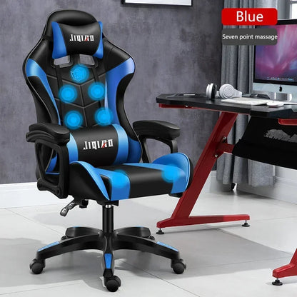 RGB Gaming Chair Ergonomic Computer Chair with Massage Function, Reclining Office Chair, Swivel Gamer Chair with Adjustable Height and Armrests