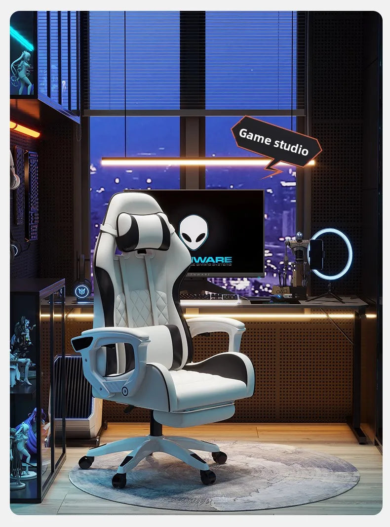 E-Sport-Stuhl für Herren, komfortabel für langes Sitzen, Computerstuhl mit verstellbarer Rückenlehne zum Entspannen