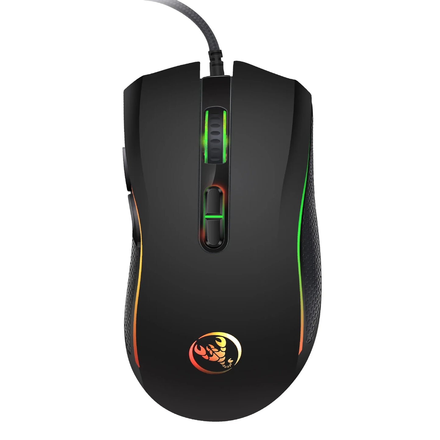 Hoogwaardige optische professionele gamingmuis met led-achtergrondverlichting in 7 heldere kleuren en ergonomisch ontwerp, 3200 DPI, voor LOL CS-gamers