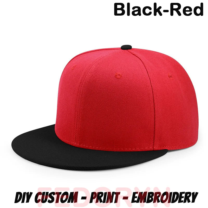 Fedoryn Custom Snapback Caps Splice Color Embroidery Hip Hop Cap for Women and Men DIY LOGO Design Print Hats Unisex Wholesale